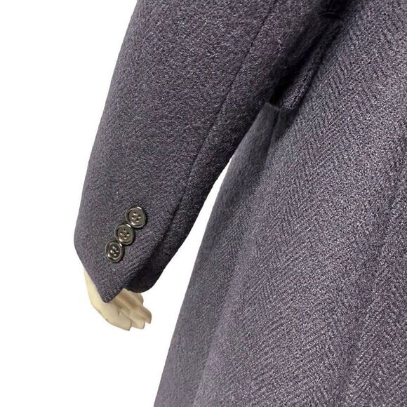 Womens Vintage Brooks Brothers Tailored Long Wool Overcoat Navy - Picture 7 of 10